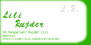 lili rujder business card